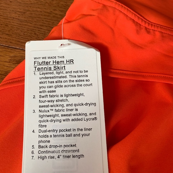 🔥LULULEMON HIGH RISE FLUTTER HEM SKIRT/SKORT-6,8,10🔥 - Picture 13 of 14